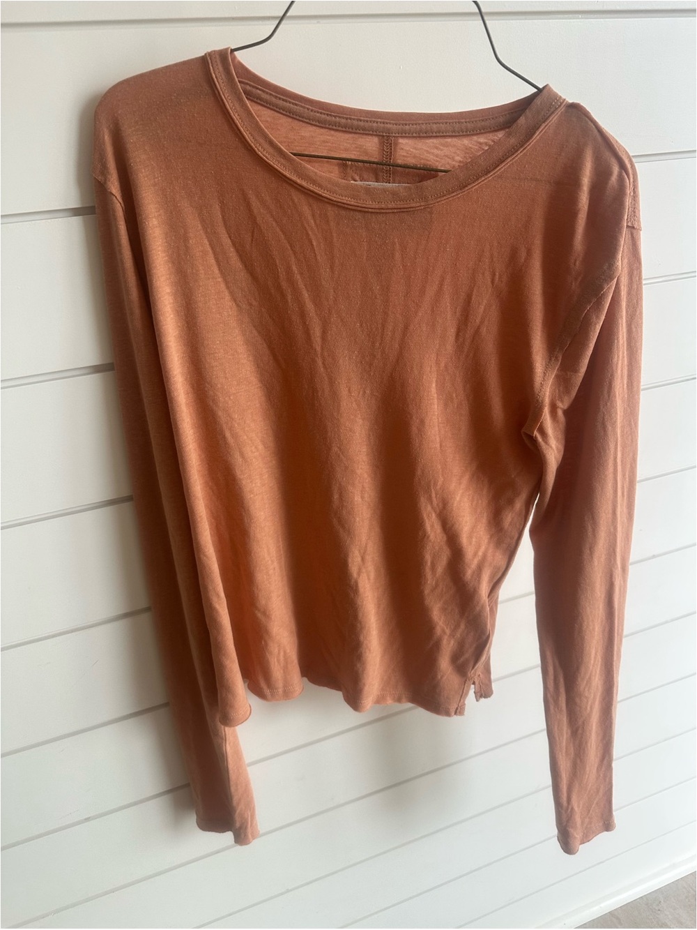 We The Free Long-Sleeve Crewneck Top in Rust